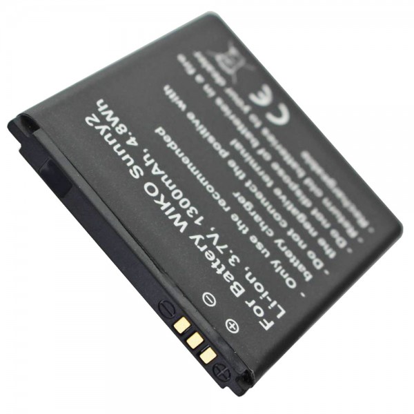 Batterij geschikt voor WIKO Sunny 2, Wiko 2510 3,7 volt 1300 mAh lithium-ionbatterij