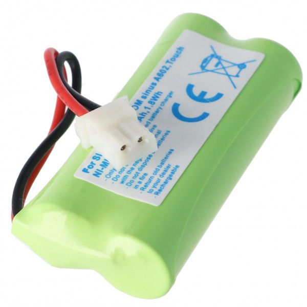 AccuCell-batterij geschikt voor Telekom Sinus A602 touch-telefoon
