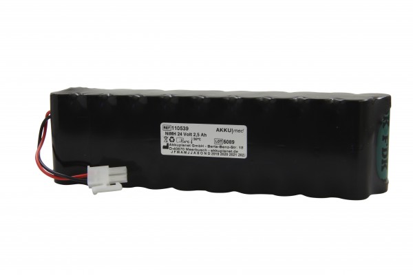 NiMH-batterij geschikt voor Hill Rom Lifter Liko / MIR / Viking M 24 Volt 2,5 Ah - 2-polige stekker CE-conform