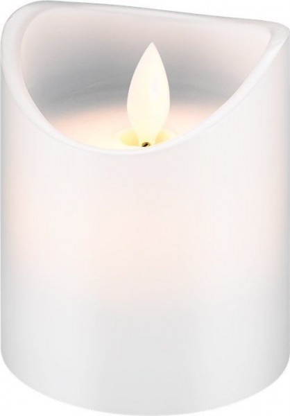 Goobay LED echte wax kaars wit, 7,5x10 cm - mooie en veilige verlichtingsoplossing