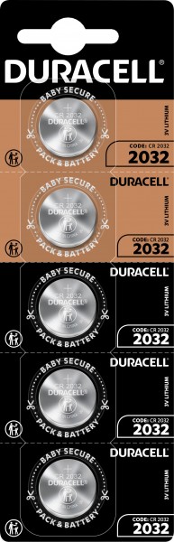 Duracell batterij lithium, knoopcel, CR2032, 3V elektronica, retailblister (5 stuks)