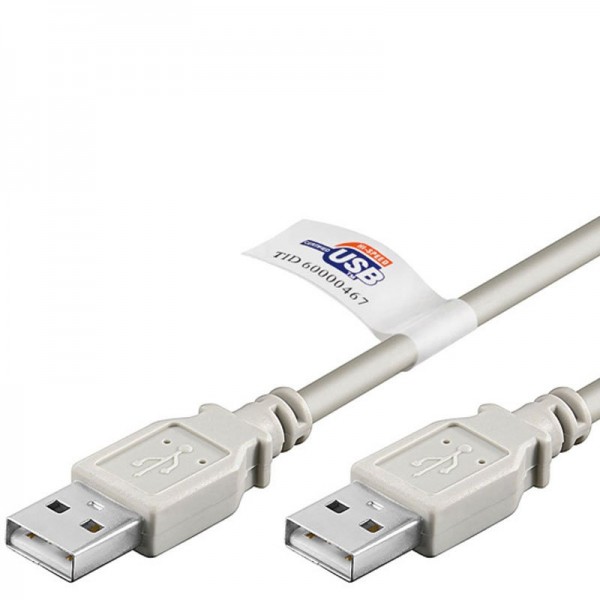 USB 2.0 Hi-Speed kabel met A-stekker naar A-stekker, lengte 3 meter