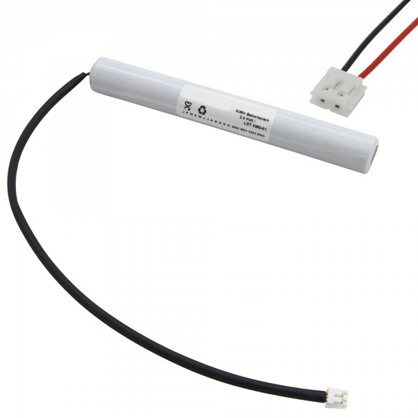 Noodverlichting batterij voor Elubat 137887, 2,4 volt met kabel en stekker