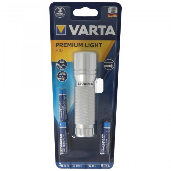 Varta Premium Light F10 0,5 watt max. 30 lumen inclusief 3 micro AAA-batterijen