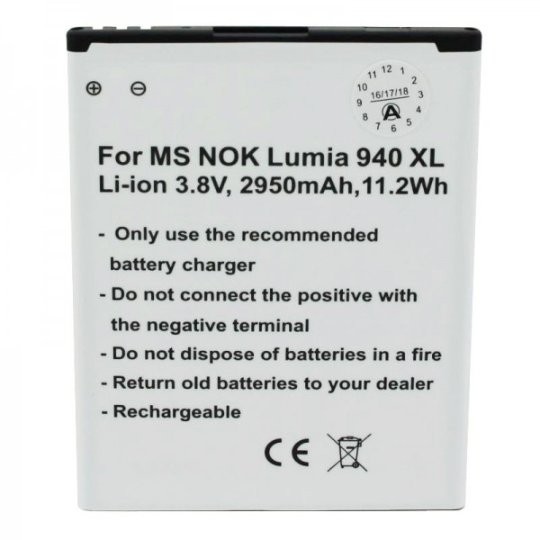 Batterij geschikt voor Microsoft Lumia 940 XL batterij BV-T4D, Nokia Lumia 940XL