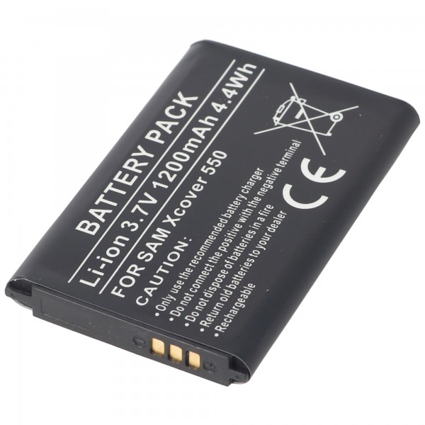 Batterij geschikt voor Samsung Xcover 550, Li-ion, 3.7V, 1200mAh, 4.4Wh