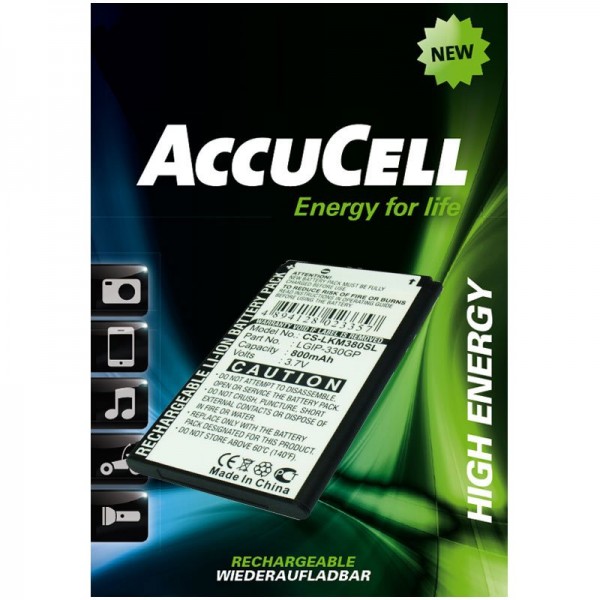 AccuCell-batterij geschikt voor LG KF300, LG KM380, LG KS360LG KF300, KM380, KS360, KT520, LGIP-330G