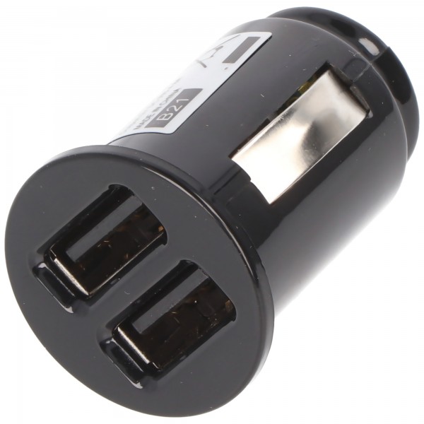 AccuCell autolader adapter USB - Dual USB - 4.8A met Auto-ID - zwart - TINY