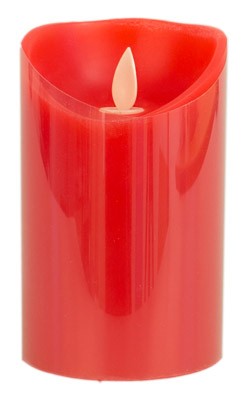 Ampercell LED echte wax kaars rood 12,5 cm - met flikkerend licht