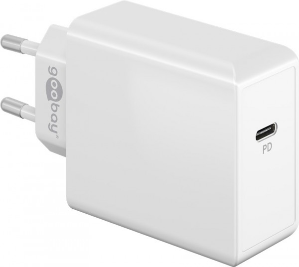 Goobay USB-C™ PD-snellader (65 W) wit - oplaadadapter met 1x USB-C™-poort (Power Delivery)