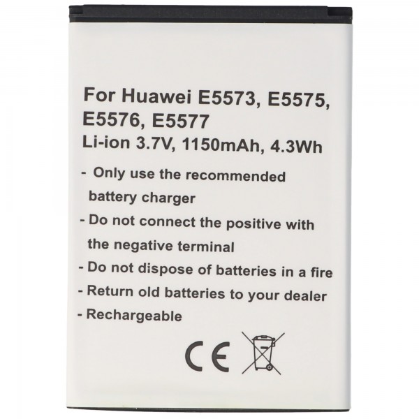 Batterij geschikt voor Huawei E5573, E5575, E5576, E5577, Li-ion, 3.7V, 1150mAh, 4.3Wh