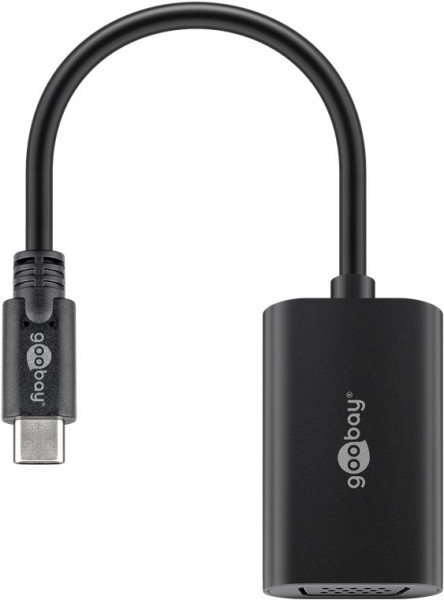 Goobay USB-C™-adapter VGA, zwart - USB-C™-stekker > VGA-bus (15-pins)