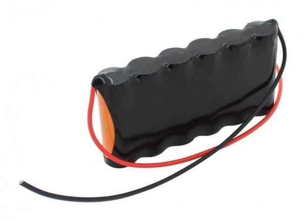 Noodverlichting batterij NiMH 7.2V 2100mAh F1x6 A met 200 mm kabel aan beide zijden vervangt Beghelli 415260000
