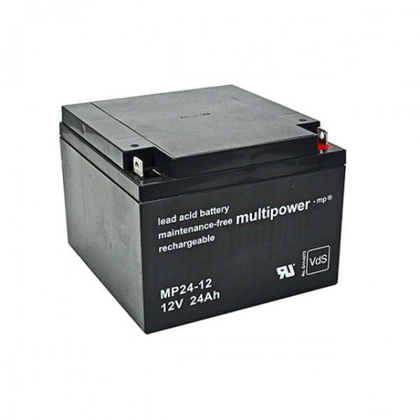 MultiPower MP24-12 loodbatterij met M5-schroefaansluiting 12V, 24000 mAh