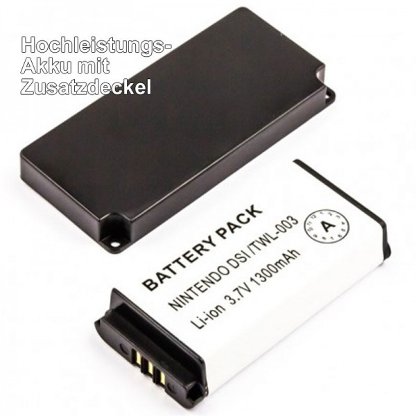 AccuCell-batterij geschikt voor Nintendo DSi, BOAMK01, TWL-003 met extra deksel