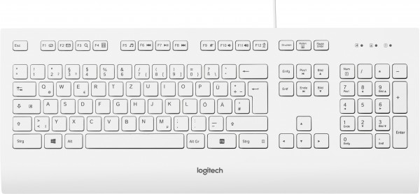 Logitech Keyboard K280e, USB, wit DE, Business