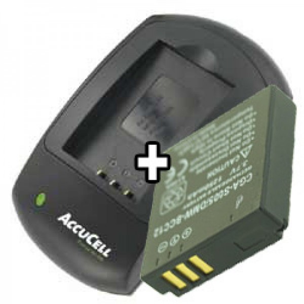 AccuCell Set lader en batterij geschikt voor Panasonic CGA-S005