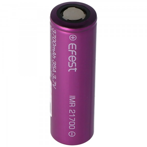 Efest IMR21700 - 3700 mAh Li-ionbatterij, 3,6 V - 3,7 V min. 3630 mAh typ. 3700 mAh maximale 30A stroomafgifte (platte bovenkant)