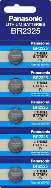 Panasonic Batterij Lithium, Knoopcel, BR2325, 3V Elektronica, Lithium Power, Retail Blister (5-Pack)
