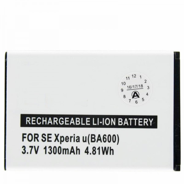 AccuCell-batterij geschikt voor Sony Ericsson ST25i, Xperia U, BA600
