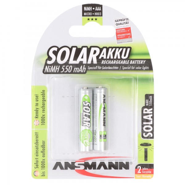 Ansmann Solar Mirco / AAA Green 2-pack perfect voor zonne-verlichting
