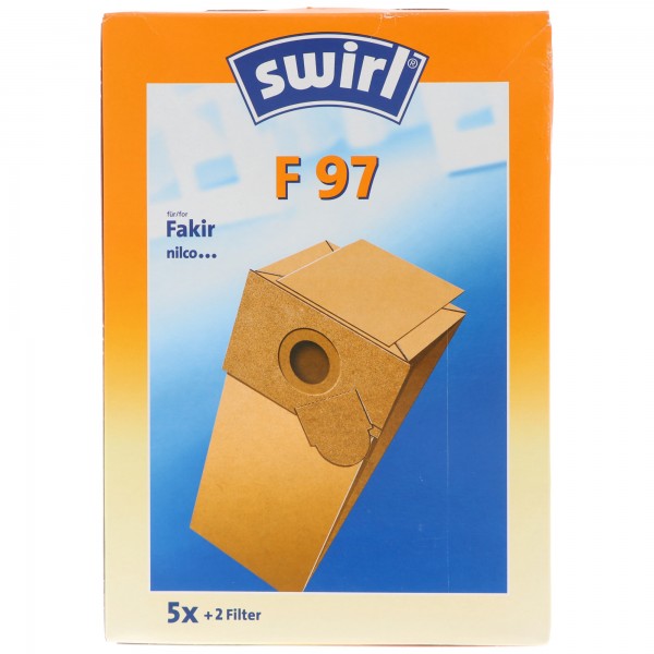 Swirl stofzuigerzak F97 Classic van speciaal papier voor fakir- en nilco-stofzuigers
