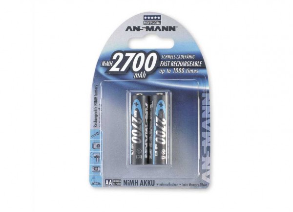 Ansmann NiMH batterij Mignon 2700mAh, blisterverpakking van 2