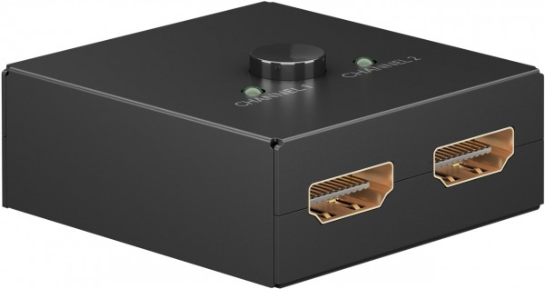 Goobay Manual HDMI™ switch box 2 naar 1 (4K @ 30 Hz) - voor schakelen tussen 2x HDMI™ apparaten aangesloten op 1x HDMI™ scherm
