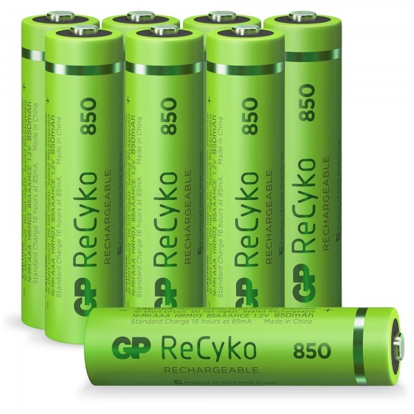 AAA micro batterij GP NiMH 850 mAh ReCyko 1.2V 8 stuks