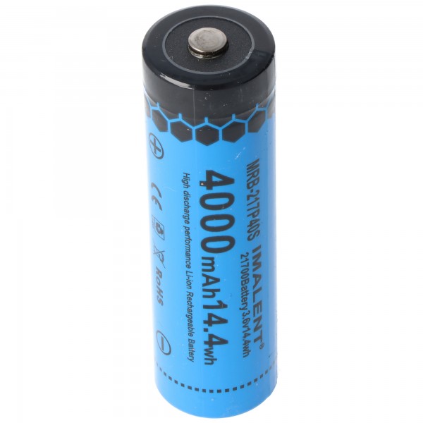 Imalent 21700 lithium-ionbatterij met 4000mAh, 30A, MRB-217P40S, speciaal voor de zeer hoge stroomvereisten van de nieuwe Imalent-modellen