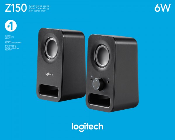Logitech Speaker Z150, audio, stereo 2.0, 6W zwart, retail