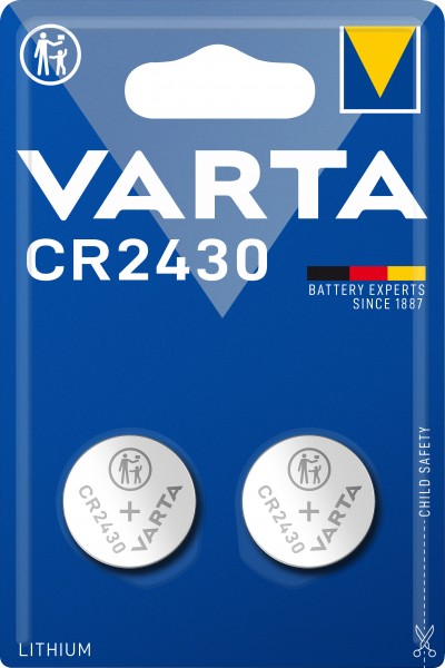 Varta batterij lithium, knoopcel, CR2430, 3V elektronica, blisterverpakking (2 stuks)