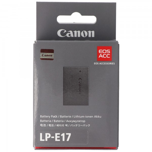 Canon LP-E17 batterij origineel geschikt voor Canon BG-E18, EOS M3, EOS M5, EOS 250D, EOS 760D