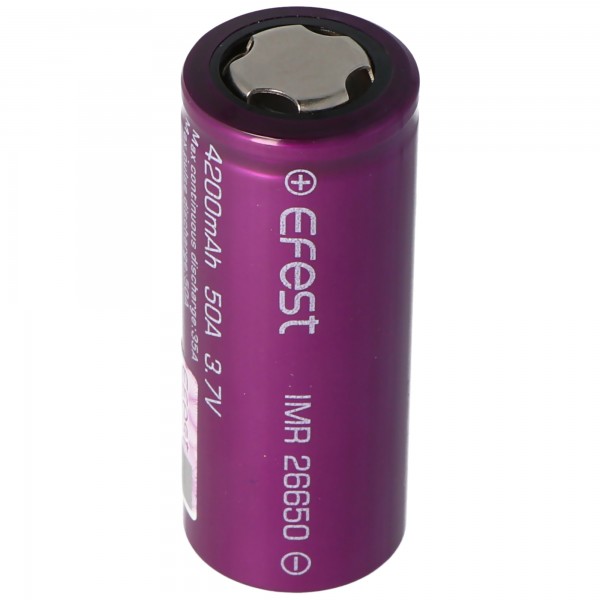 Efest Purple IMR26650 met 4200 mAh, 3,7 V, Li-ionbatterij (hoge afvoer)