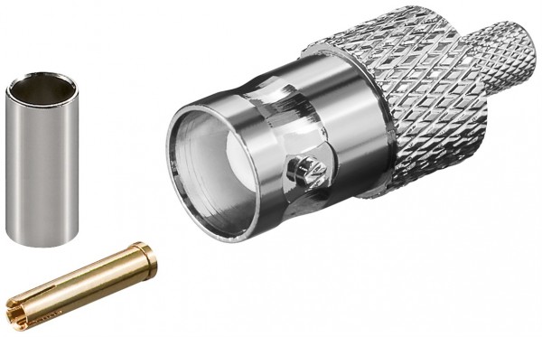 Goobay BNC krimpkoppeling - voor RG58/U kabels, met vergulde pin