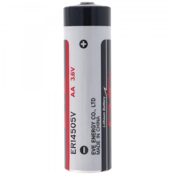 EVE ER14505 AA 3,6 volt lithiumthionylchloride (LiSOCl2) max. 2700 mAh, wegwerpbatterij niet oplaadbaar