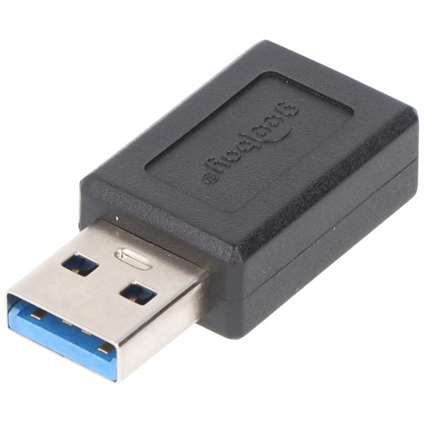 USB 3.0 SuperSpeed-adapter naar USB-C, zwarte USB-C-bus> USB 3.0-stekker (type A)