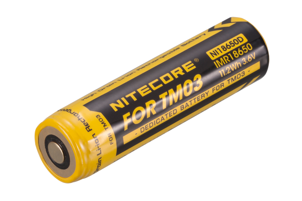 Nitecore Li-Ion accu NI18650D geschikt voor de Nitecore LED zaklamp TM03, afmetingen 69x18mm, oplaadbaar met Nitecore D2EU, D4EU, UM10, UM20
