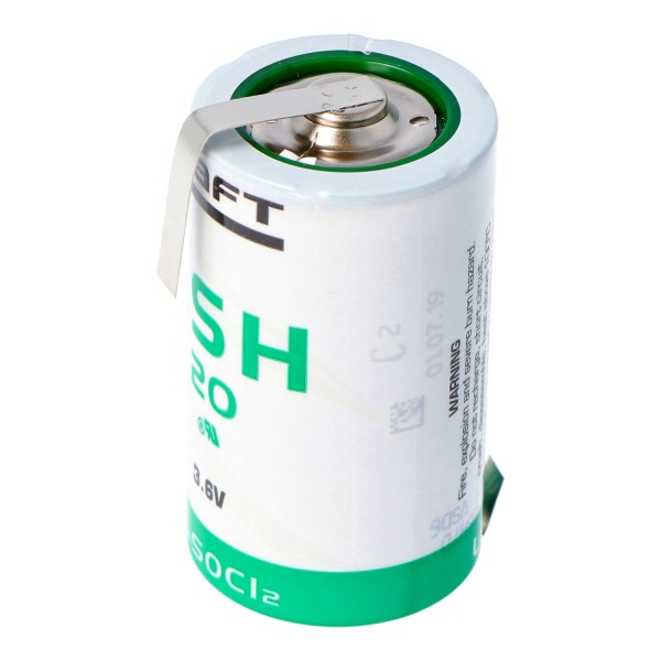 SAFT LSH 20 lithiumbatterij 3.6V Primaire LSH20 met Z-soldeertags