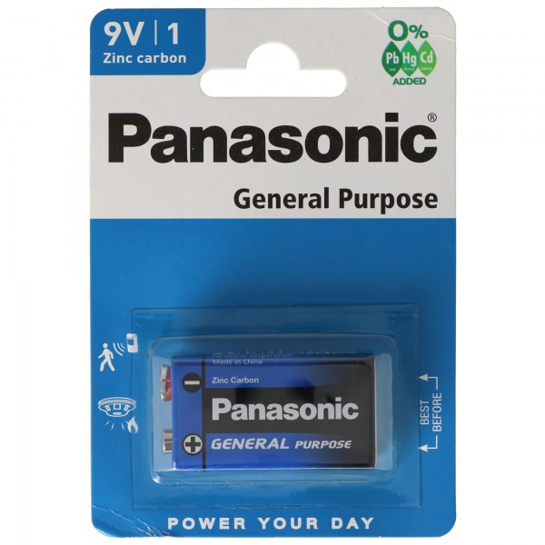 Panasonic General Purpose 9V Block 6F22BE / 1BP 1er blister