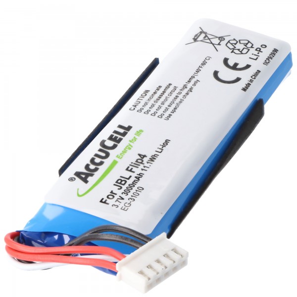 Accu geschikt voor JBL Flip 4 batterij FLIP 4 SPECIAL EDITION GSP872693 01 Li-Polymer, 3,7 volt 3000mAh max. 11,1Wh