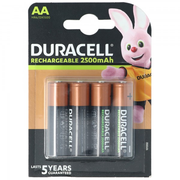 Duracell PreCharged Mignon batterij Ni-MH 1.2V met max. 2500 mAh in een blisterverpakking van 4 stuks