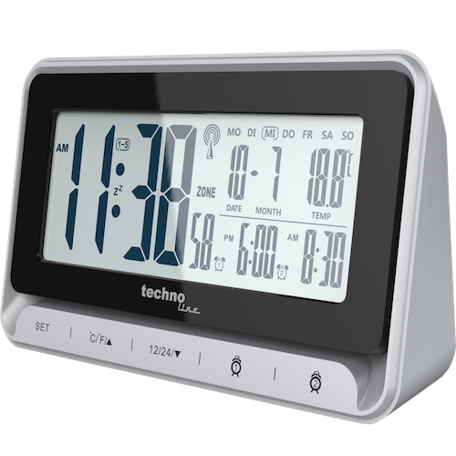 WT 290 - digitale wekkerradio met weergave van datum, weekdag en alarmtijd