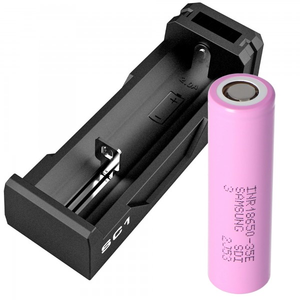 Batterij en oplader geschikt voor het Pard nachtzicht uitbreidingsapparaat NV007A batterij 18650 met 3,7 volt 3500 mAh | voor batterijen (enkel) | voor DigiCam, camcorders | | Akku-Shop Nederland