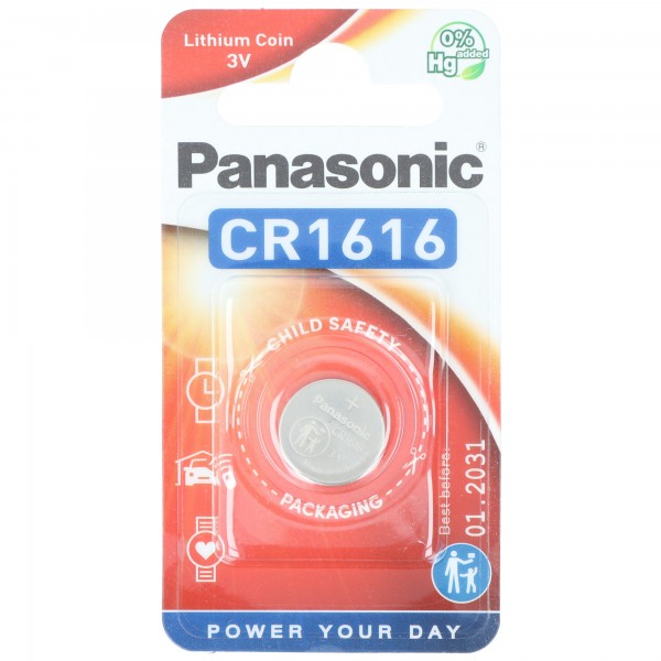 Panasonic Batterij Lithium, Knoopcel, CR1616, 3V Elektronica, Lithium Power, Retail Blister (1-Pack)