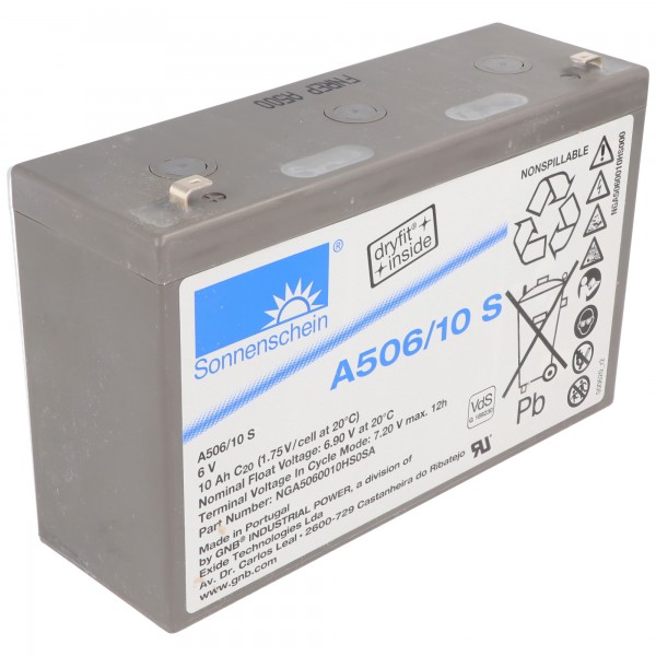 Sonnenschein Dryfit A506 / 10.0S loodbatterij, aansluiting 4,8 mm, VDS G