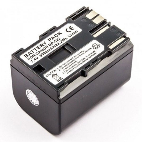 AccuCell-batterij geschikt voor Canon BP-522 batterij zwart