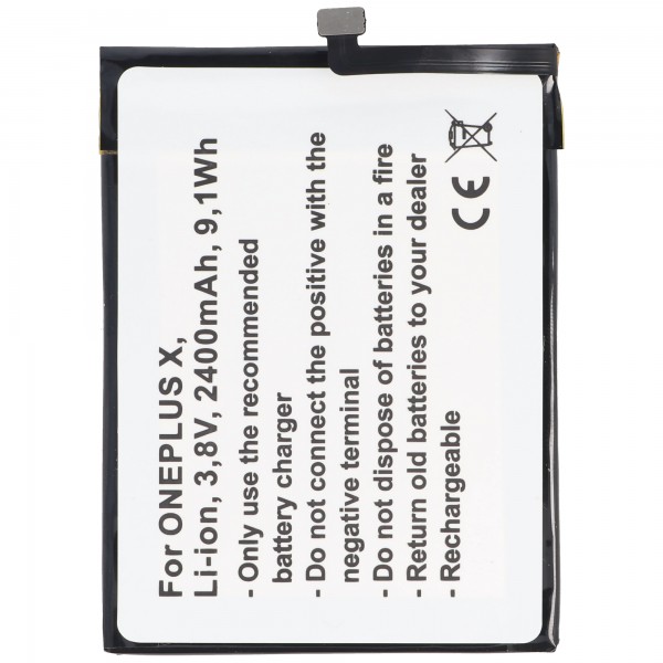 Batterij geschikt voor de ONEPLUS X batterij E1000, X OPPO A30, A30 Dual SIM TD-LTE, BLP607