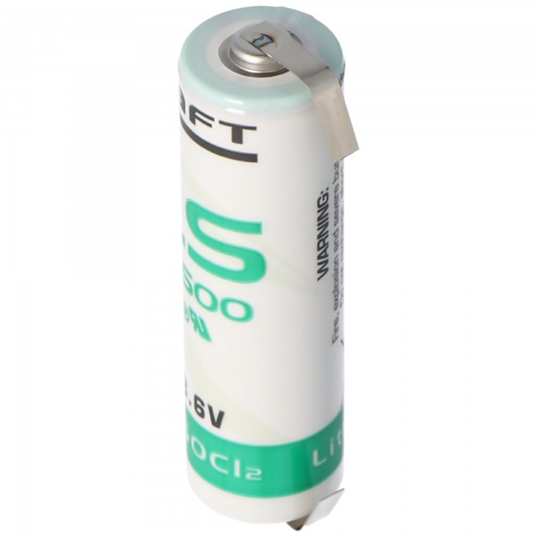SAFT LS14500CNR lithiumbatterij met U-vormige soldeertags