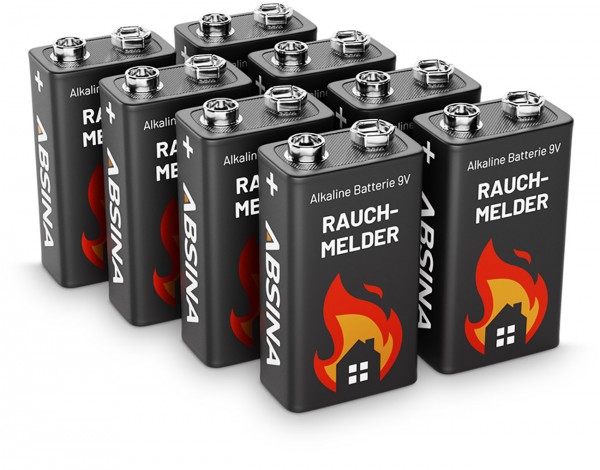 Pak van 8 alkaline 9V 6LR61-blokbatterijen, ideaal voor rookmelders, rookmelders, meetapparatuur, speelgoed en andere
